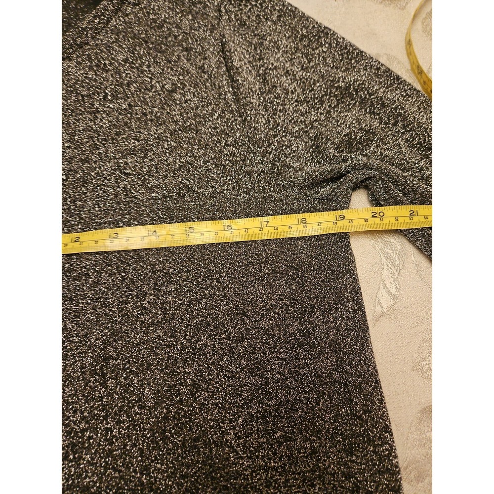 J Crew Blouse L Black Metallic Dark Fairy Shimmer Gam Feminine Sparkle Event - Picture 11 of 15